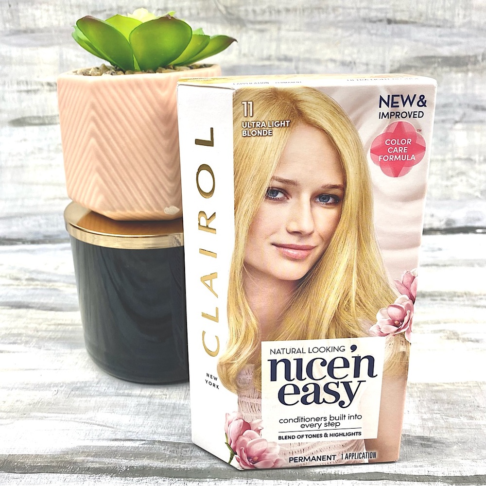 NWT Clairol Nice ‘n Easy 11 Ultra Light Blonde Permanent Hair Color Gray Cover